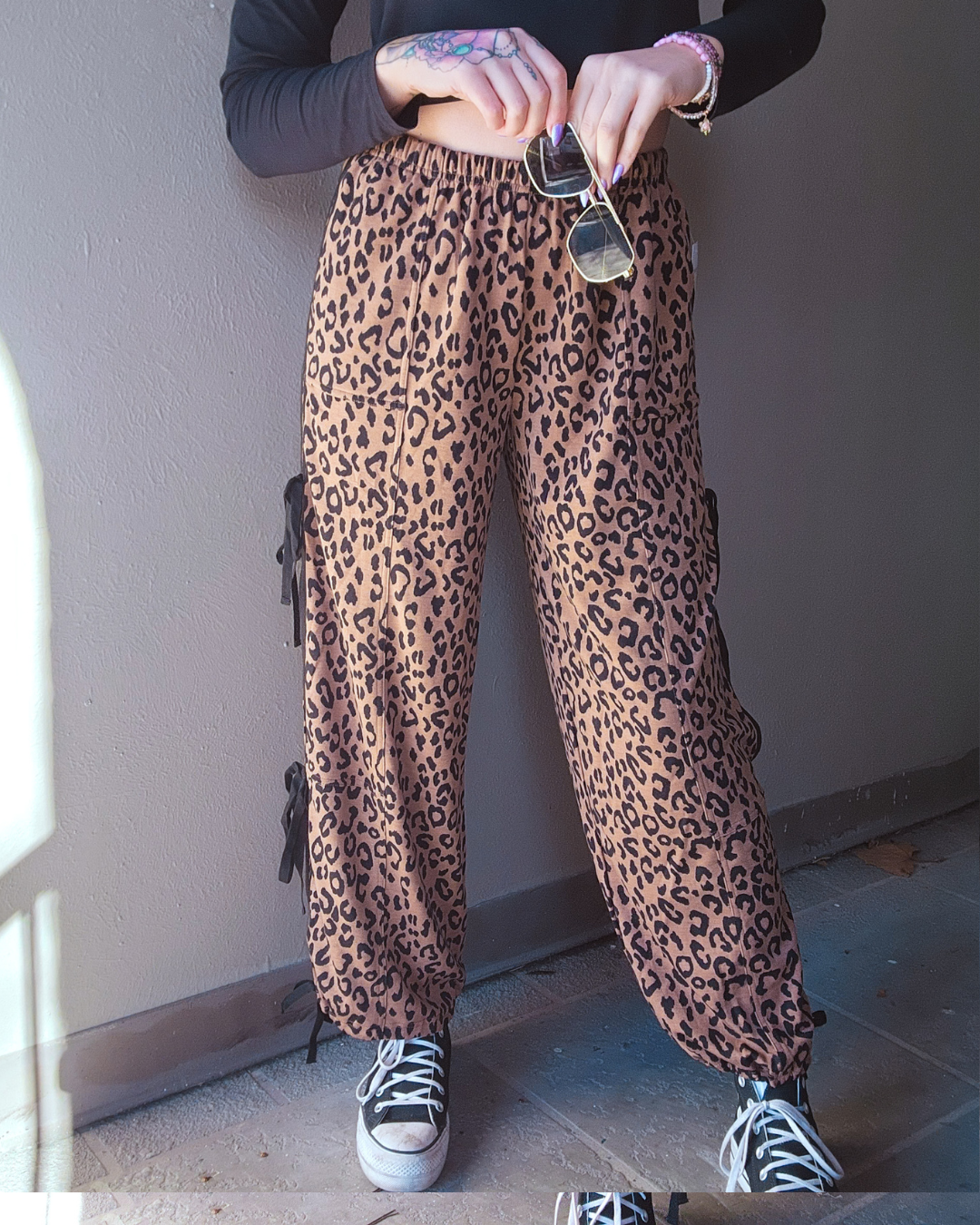 Make a Move Cheetah Bow Slit Pants