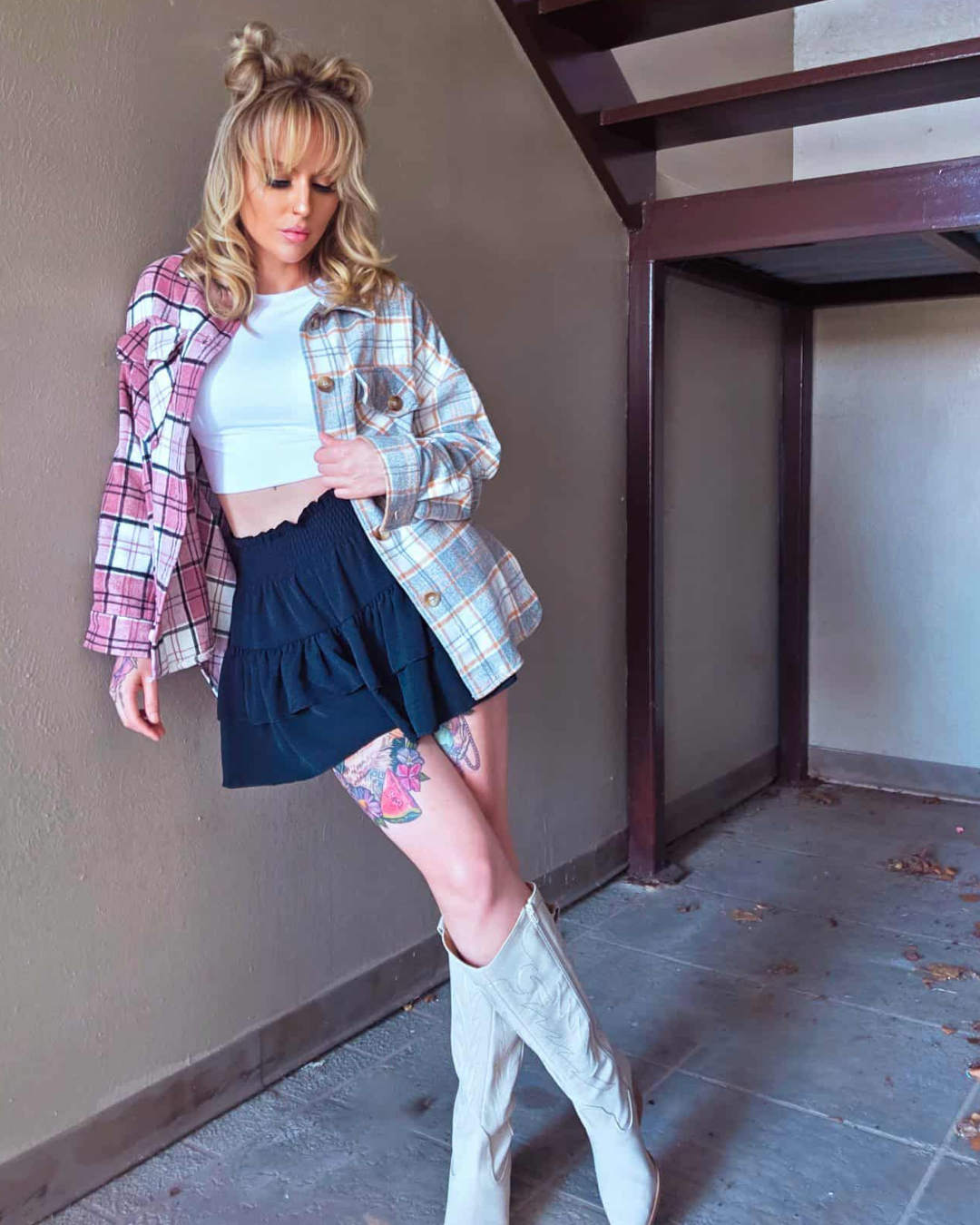 Split Decision Plaid Shacket