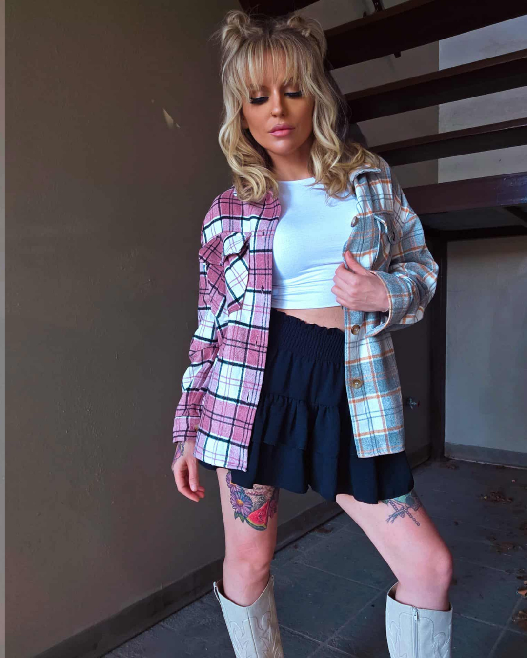 Split Decision Plaid Shacket