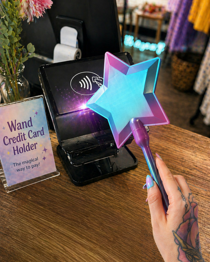 Cosmic Gradient Star Tap To Pay Credit Card Magic Wand