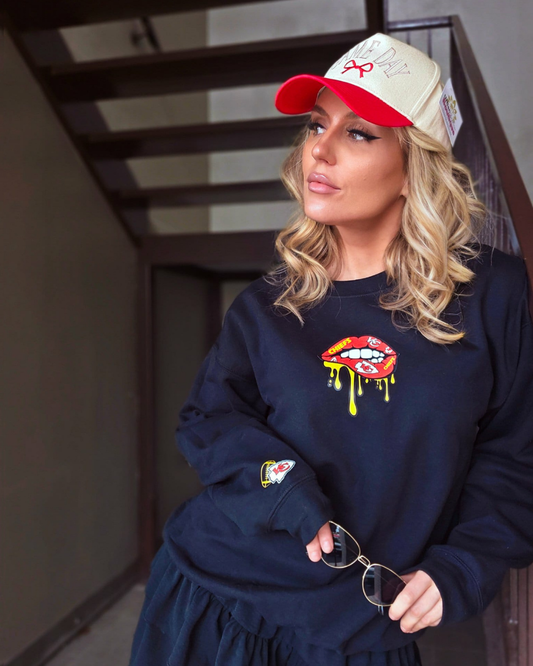 Chiefs Football Lip Drip Crewneck Sweatshirt