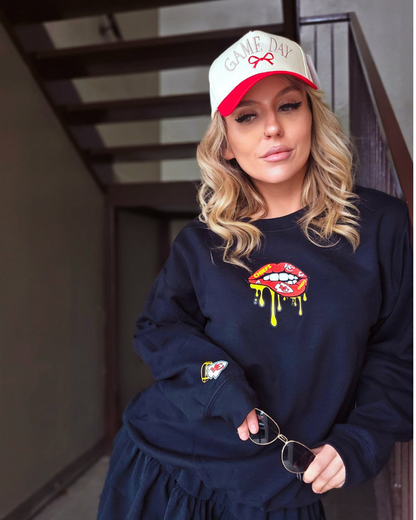 Embroidered Red Bow Game Day Hat