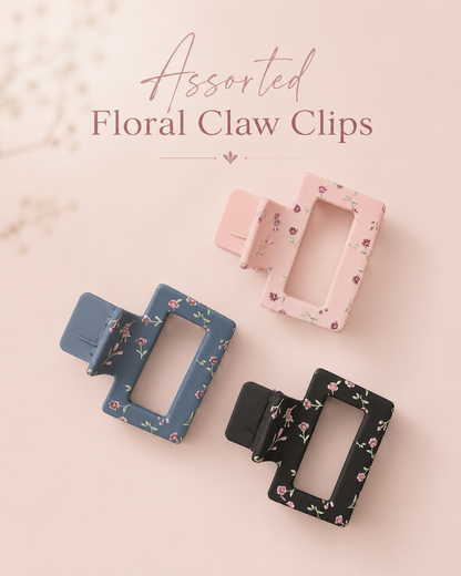 Assorted Floral Claw Clip