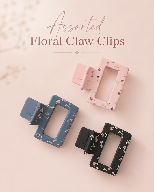 Assorted Floral Claw Clip