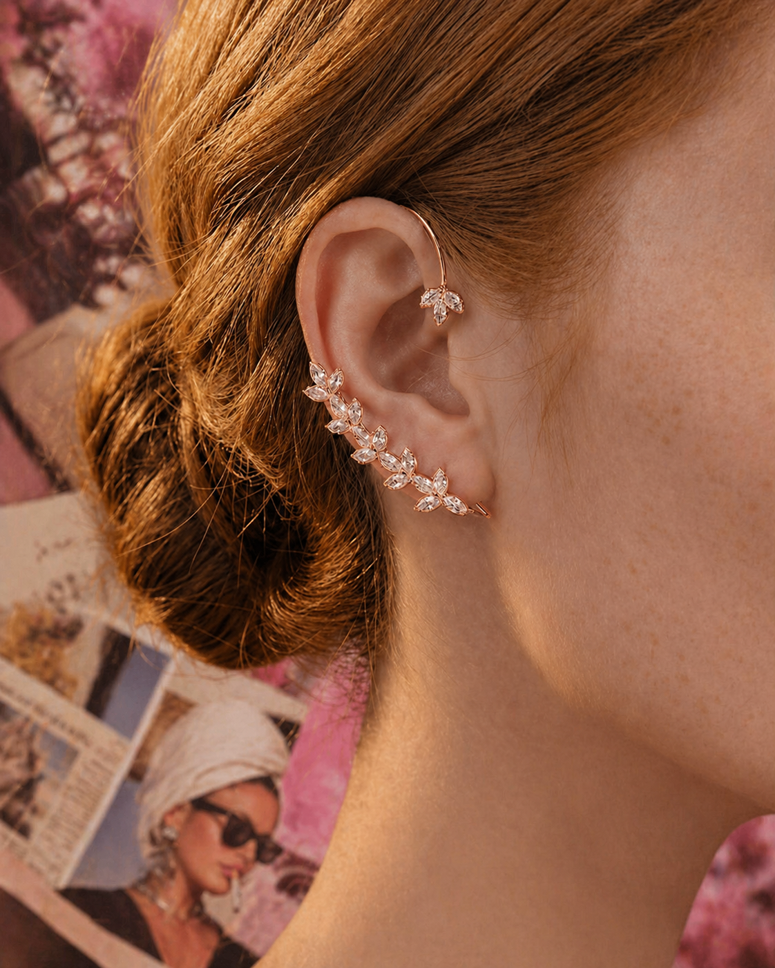 Golden Crystal Earcuff