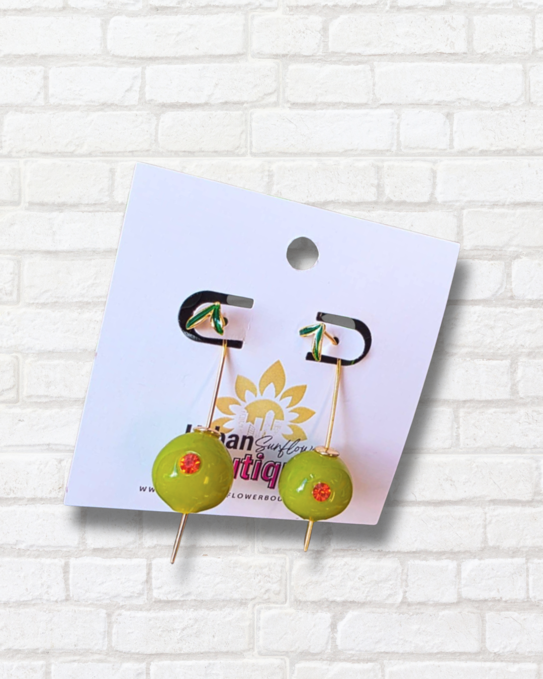 Dirty Martini Green Olive Earrings