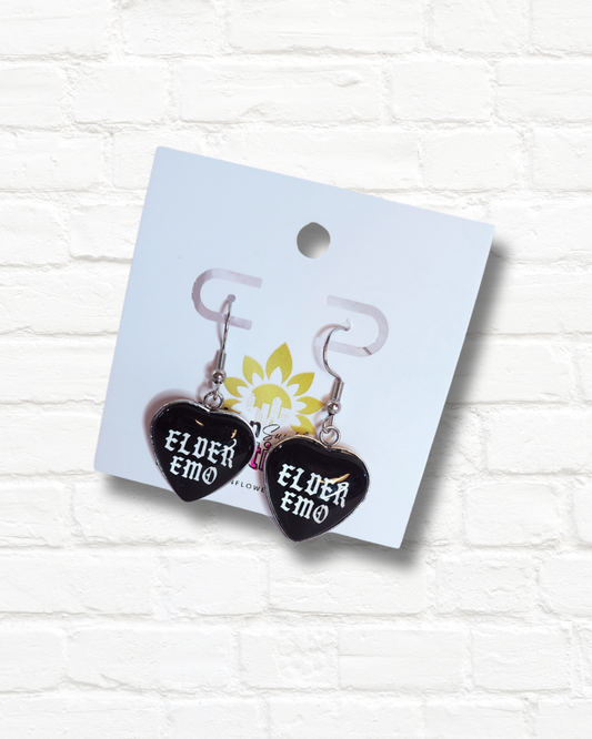 Elder Emo Heart Earrings