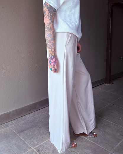 Vanilla Daydream Wide-Leg Trouser Pants