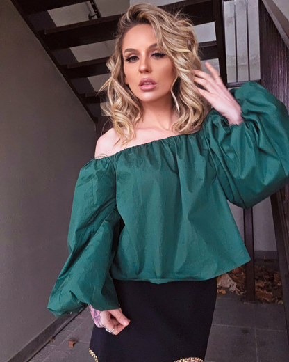 Emerald Enchantment Off- Shoulder Top