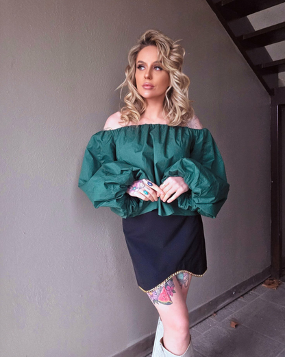 Emerald Enchantment Off- Shoulder Top