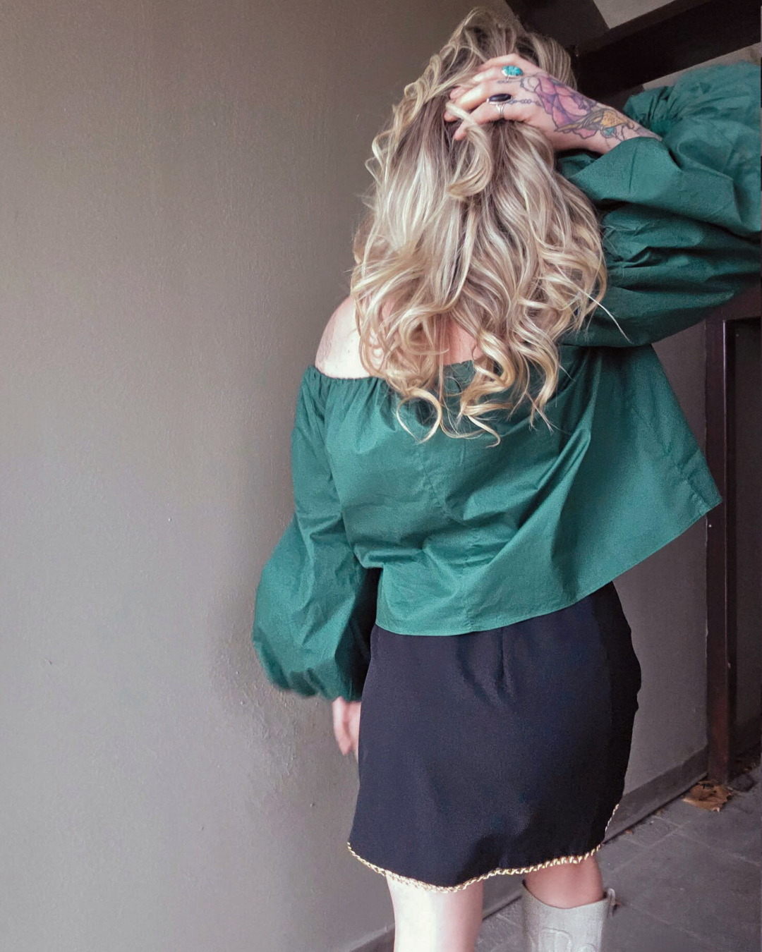 Emerald Enchantment Off- Shoulder Top