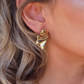 Golden Groove Fan Earrings