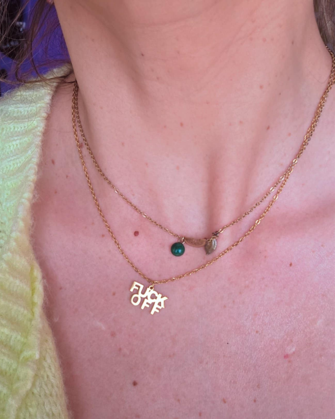 Gold Eff Off Necklace