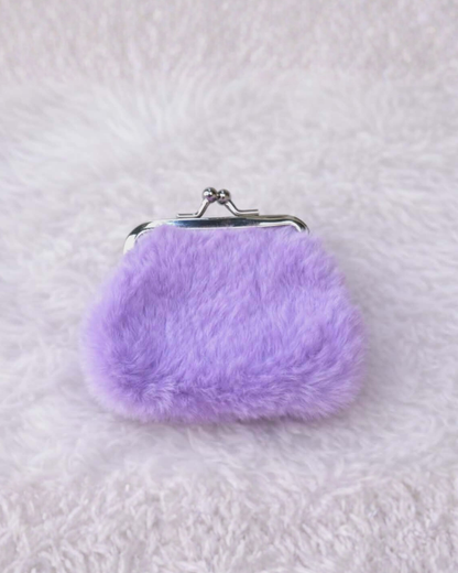 Purple Fuzzy Coin Purse