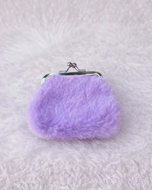 Purple Fuzzy Coin Purse