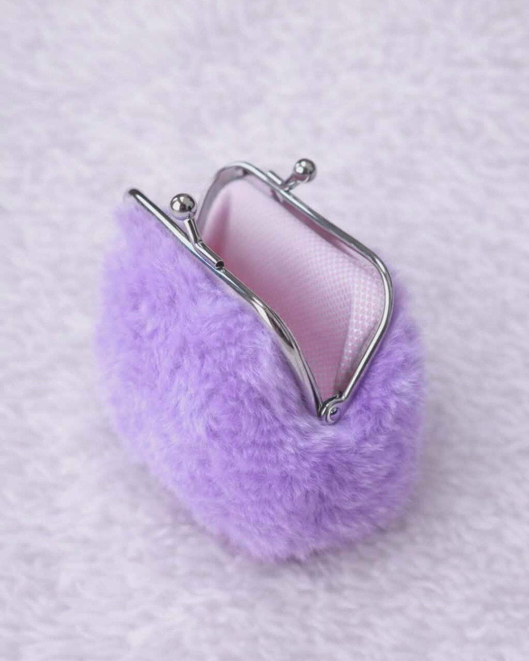 Purple Fuzzy Coin Purse