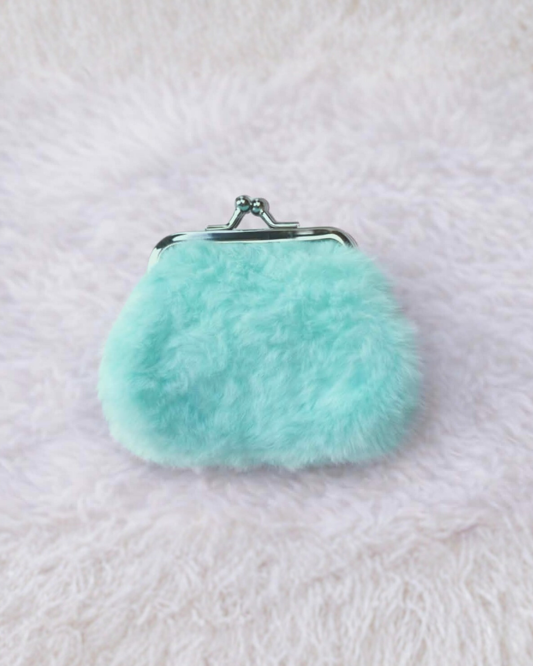 Light Blue Fuzzy Coin Purse