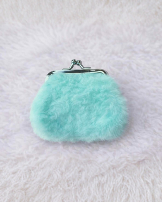 Light Blue Fuzzy Coin Purse