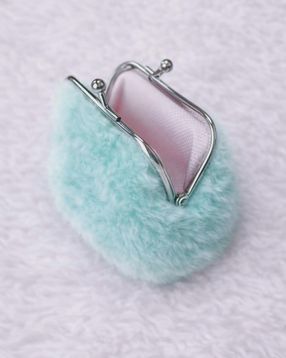 Light Blue Fuzzy Coin Purse