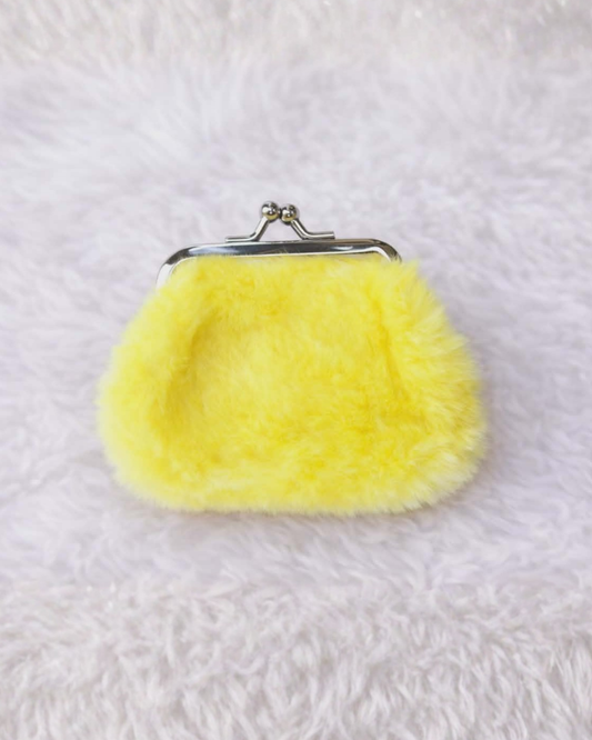 Yellow Fuzzy Coin Purse