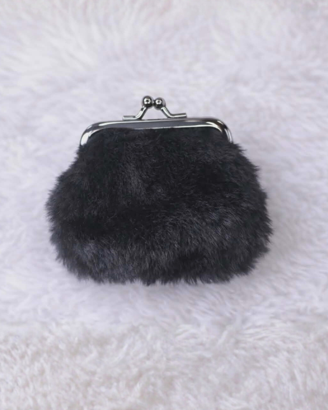 Black Fuzzy Coin Purse