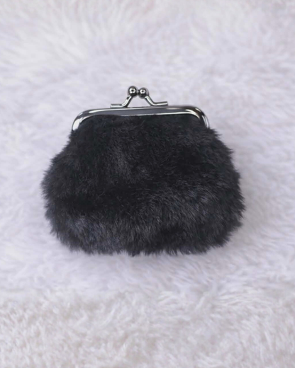 Black Fuzzy Coin Purse