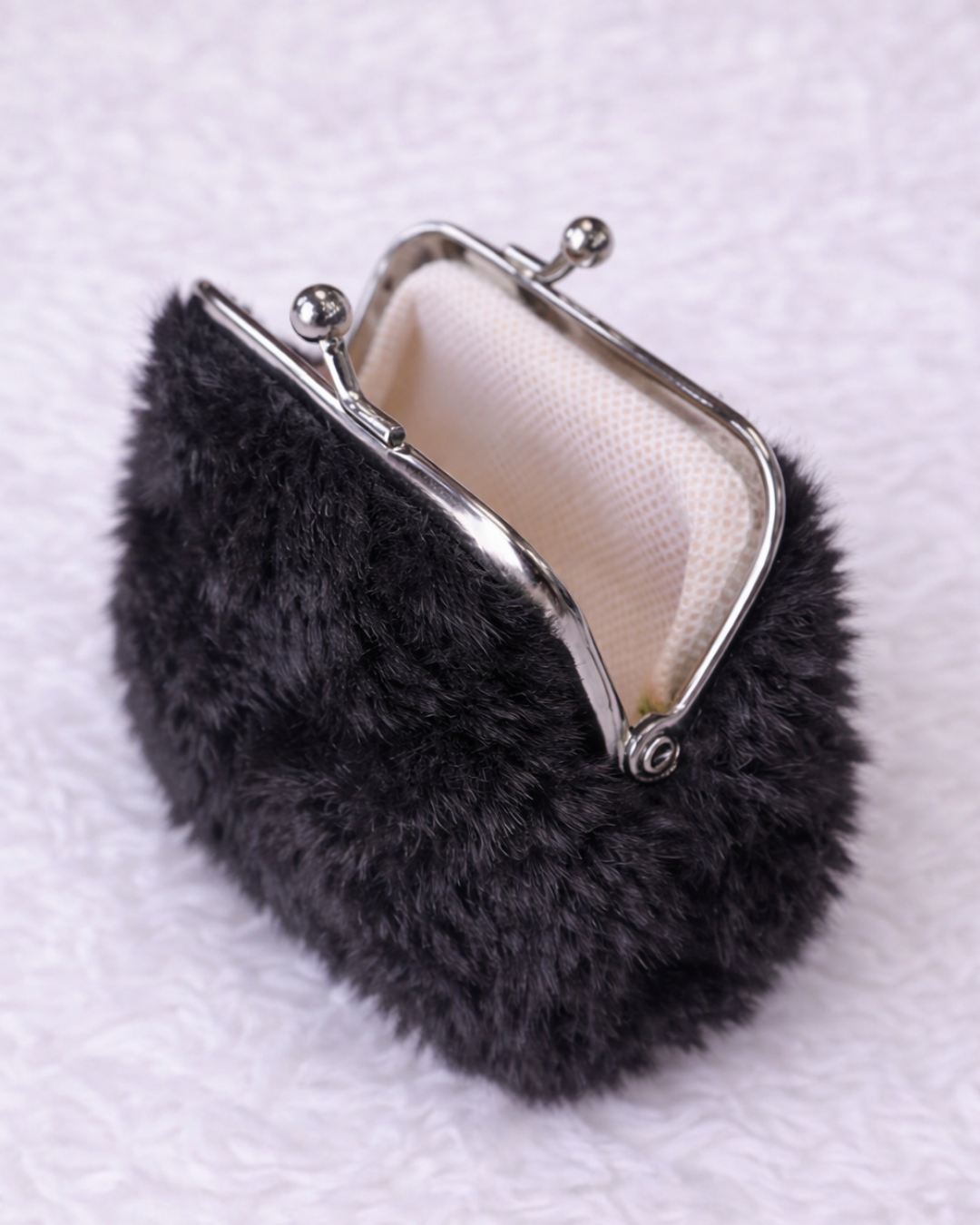 Black Fuzzy Coin Purse