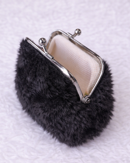 Black Fuzzy Coin Purse