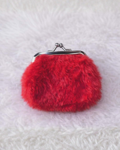 Red Fuzzy Coin Purse