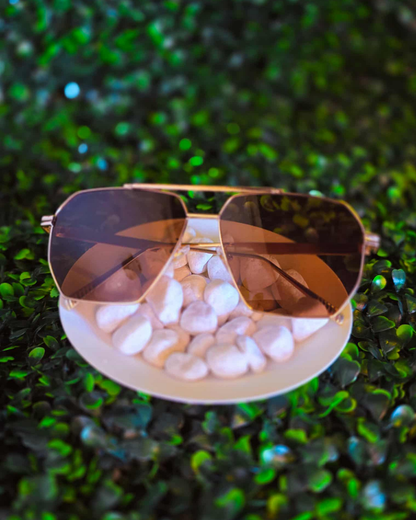Retro Glow Gold Frame Aviator Sunnies