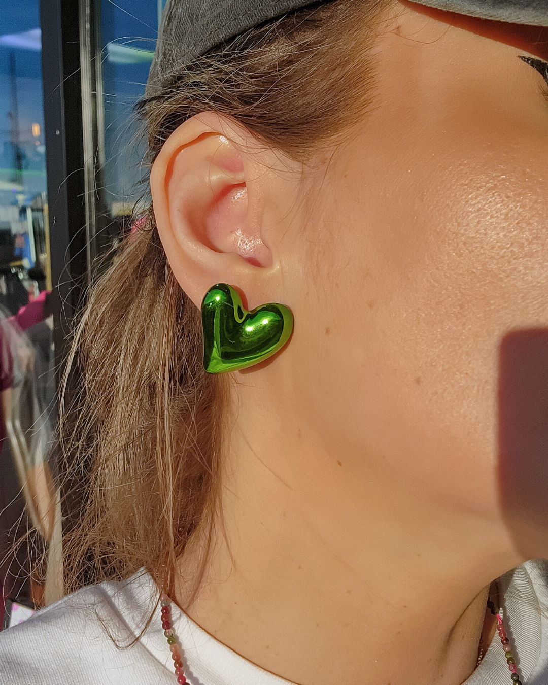 Green Love Struck Earrings