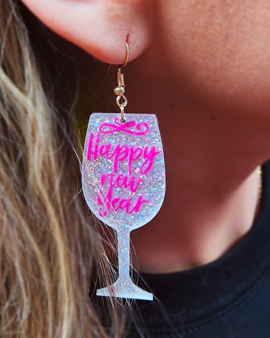 Happy New Years Cheers Earrings