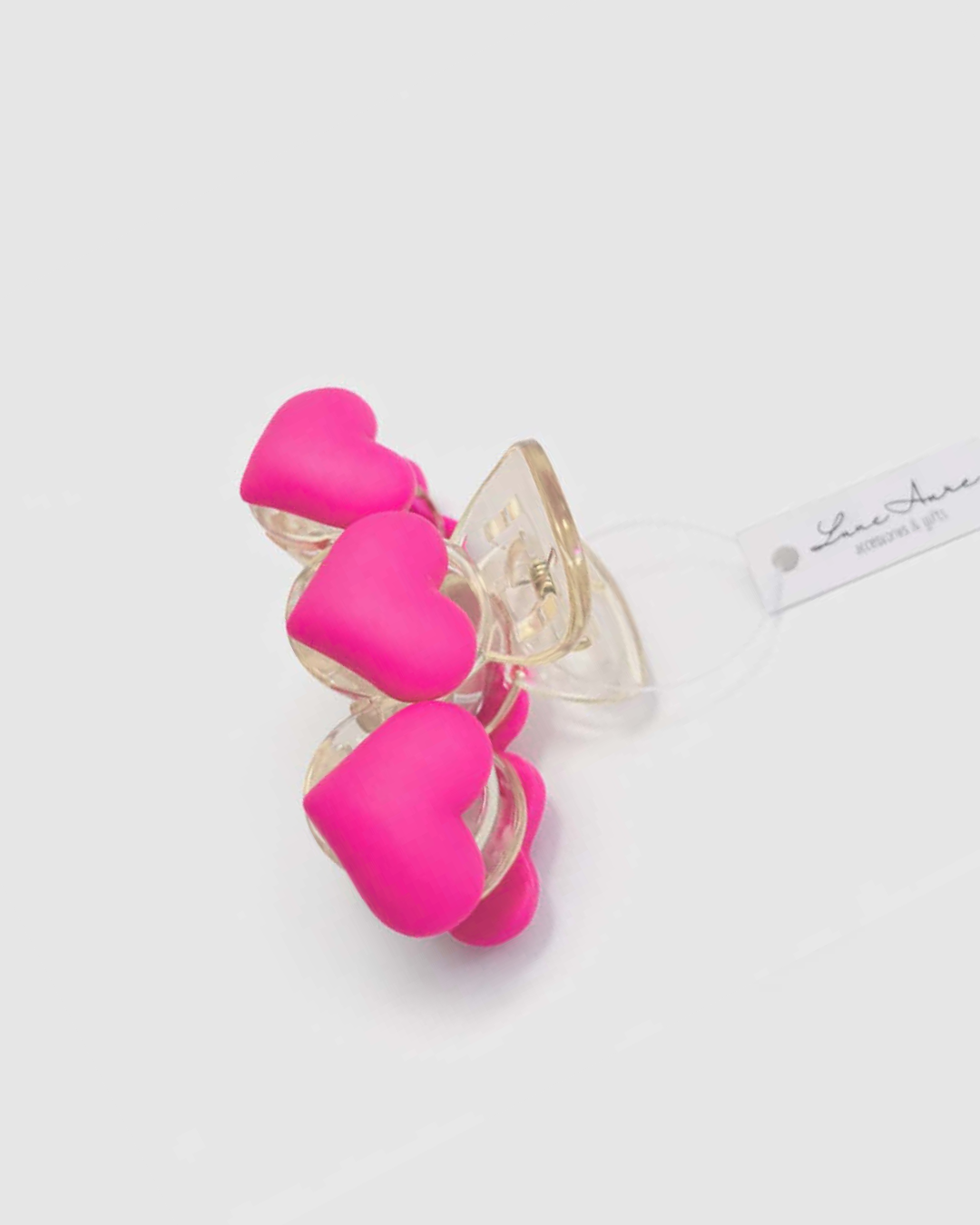 Pink Hearts Claw Clip