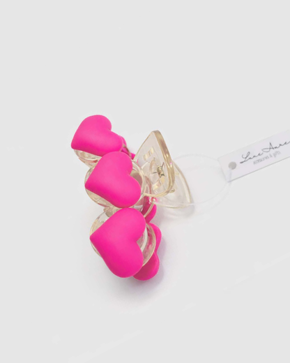 Pink Hearts Claw Clip