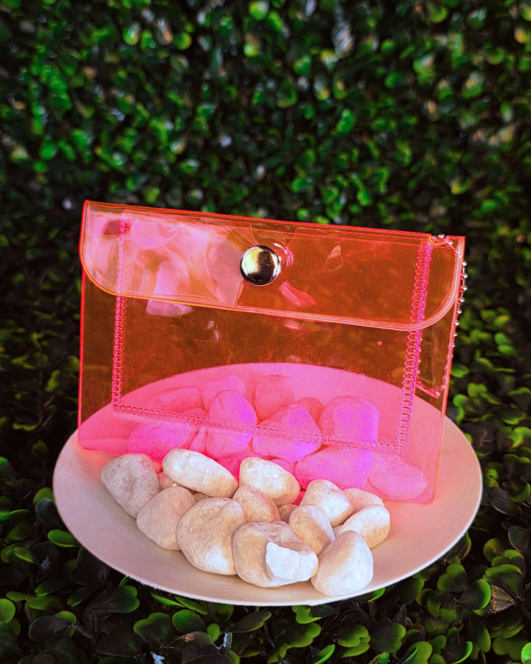 Hot Pink Translucent Card Wallet