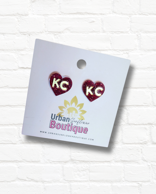 KC Glitter Heart Earrings