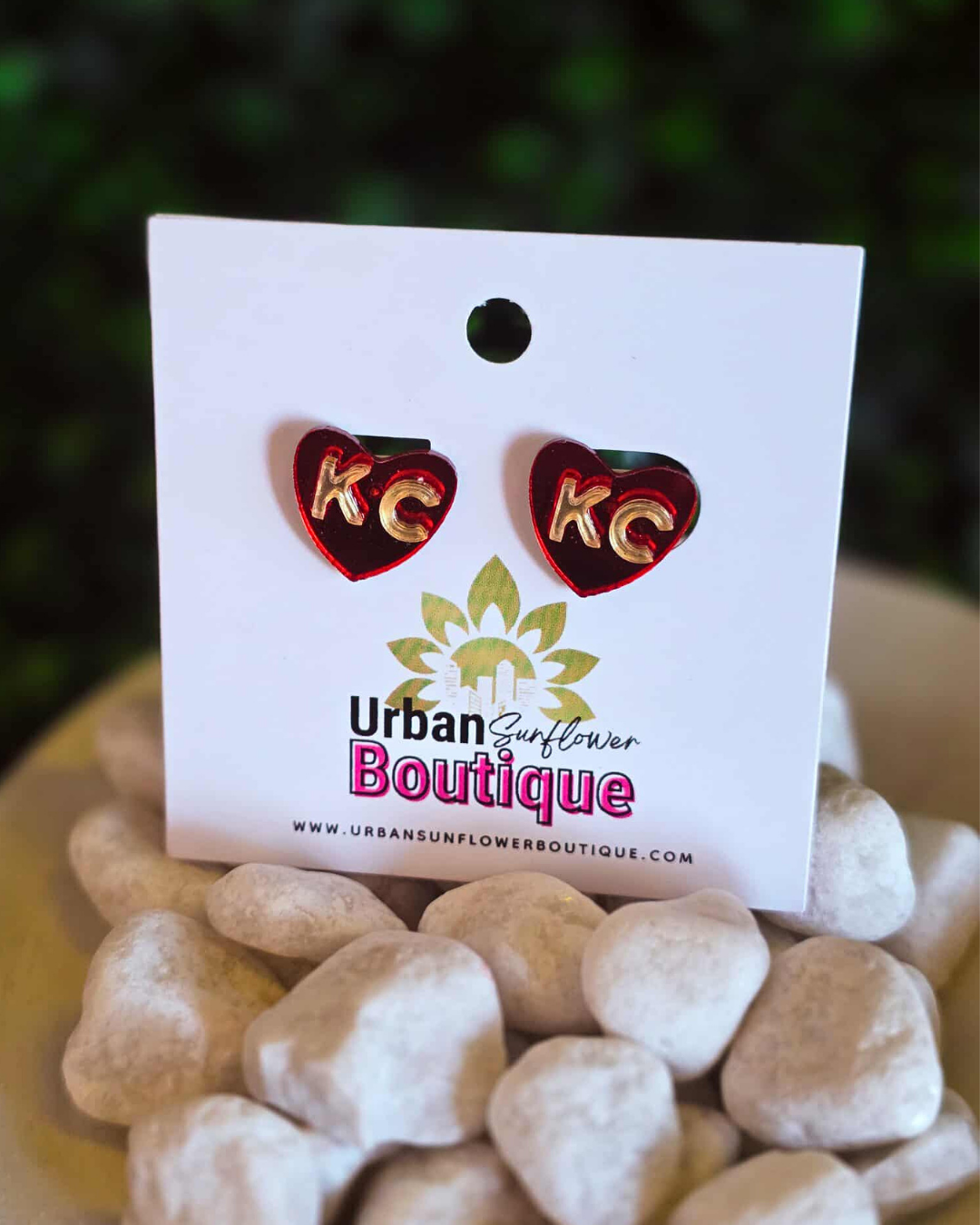 KC Heart Mirror Earrings
