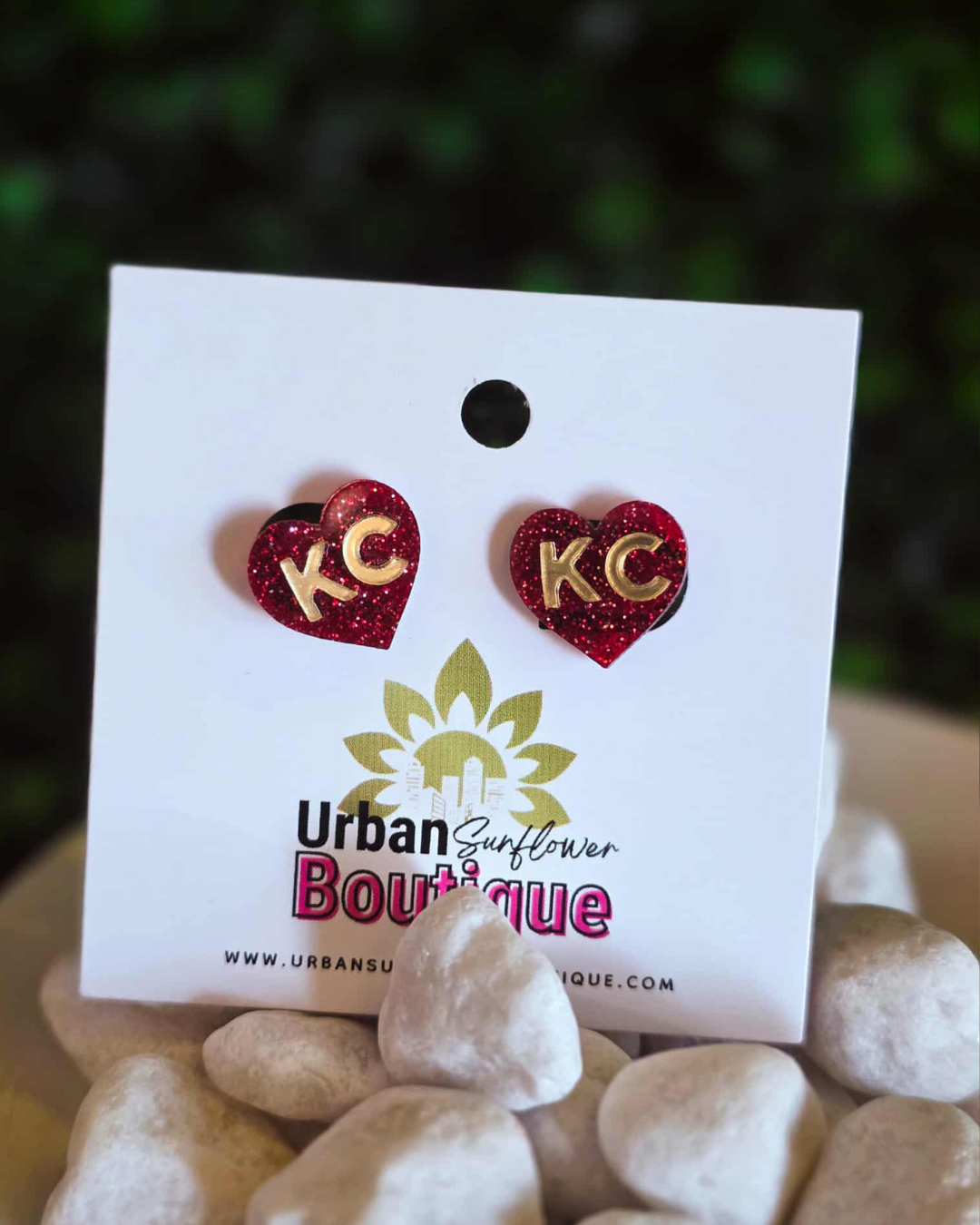 KC Glitter Heart Earrings