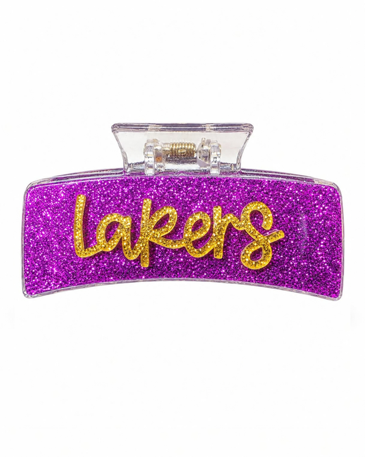 Large LAKERS Glitter Claw Clip