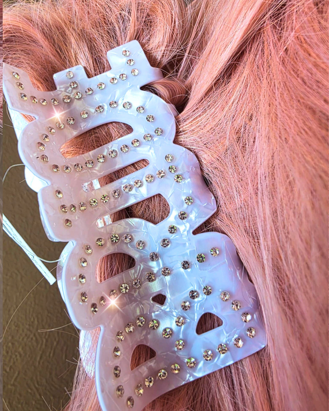 White Rhinestone Bride Claw Clip