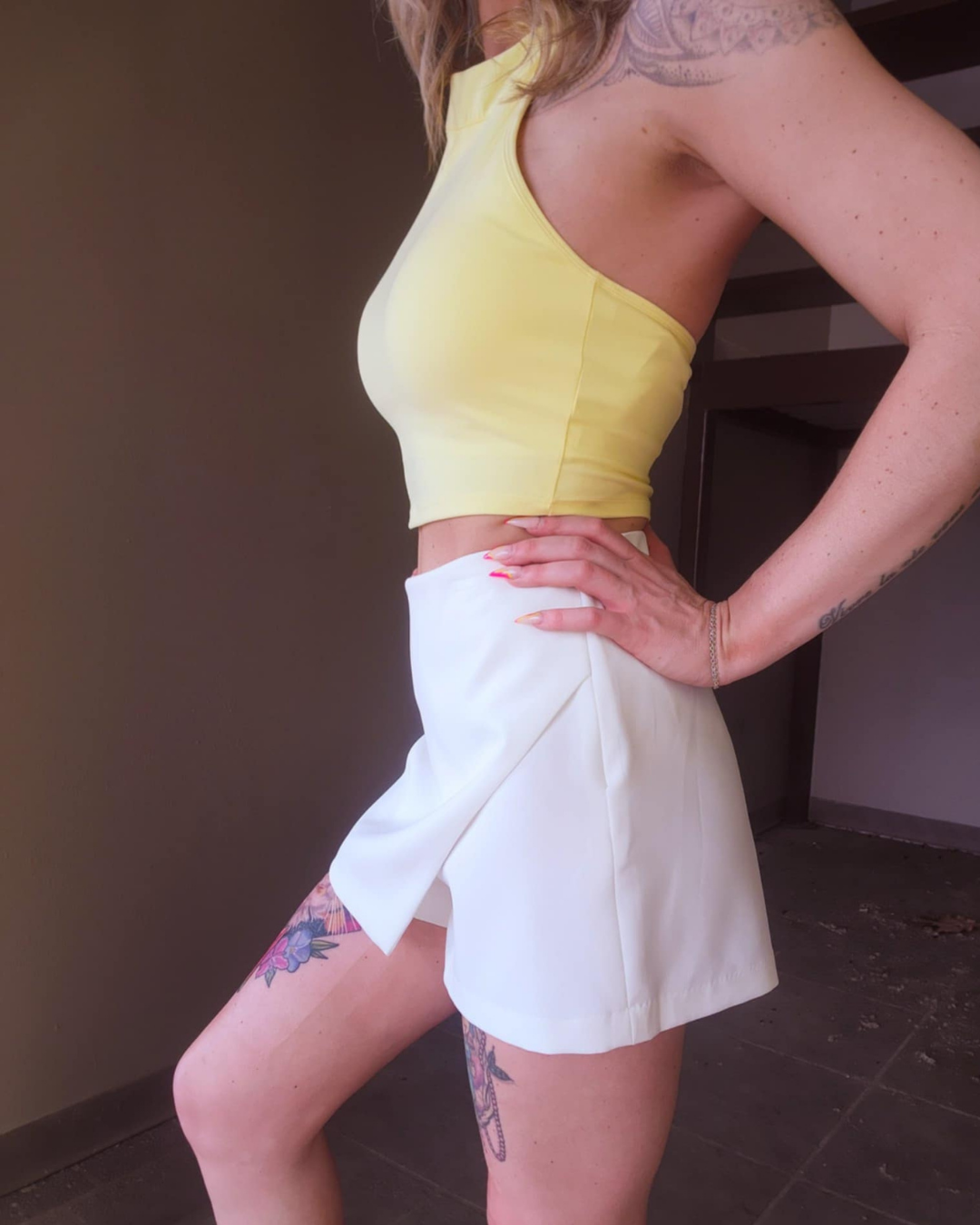 First Class Asymmetrical Skort