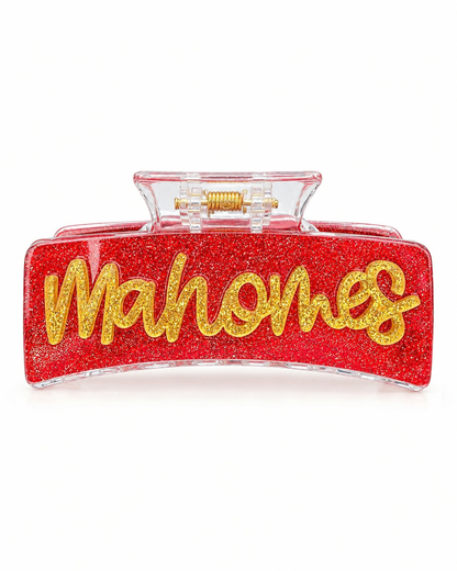 Large Mahomes Glitter Claw Clip