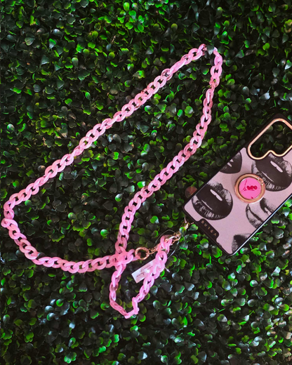Mini Link Pink Crossbody Cellphone Chain
