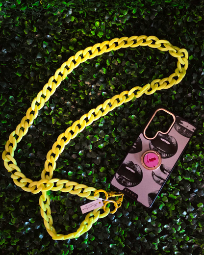 Neon Yellow Crossbody Cellphone Chain