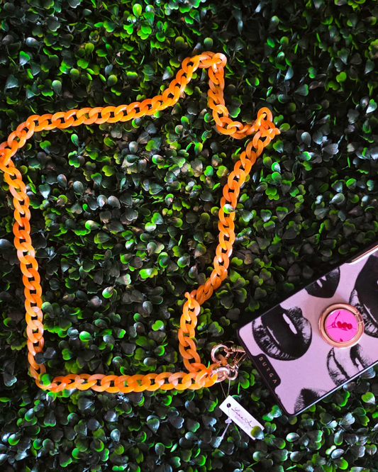 Orange Mini Link Crossbody Cellphone Chain