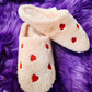Fuzzy Pink Heart Slippers