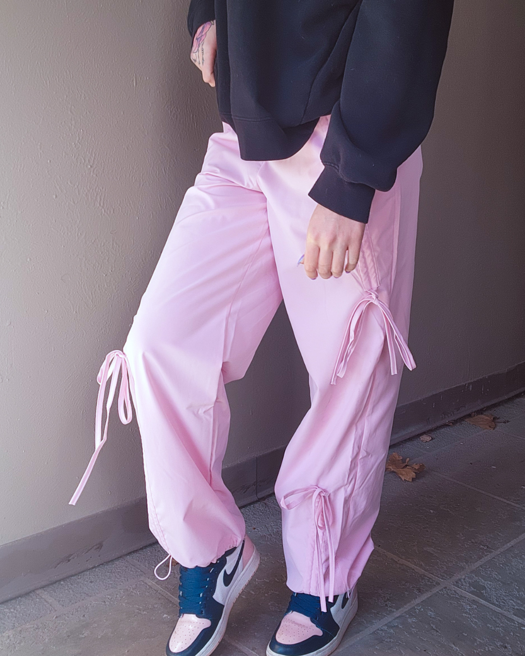 Wherever I Go Pink Bow Cargo Pants