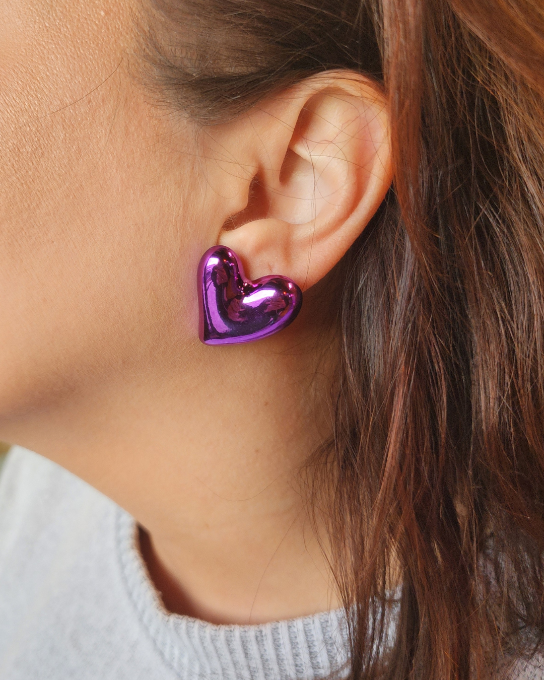 Purple Love Struck Earrings