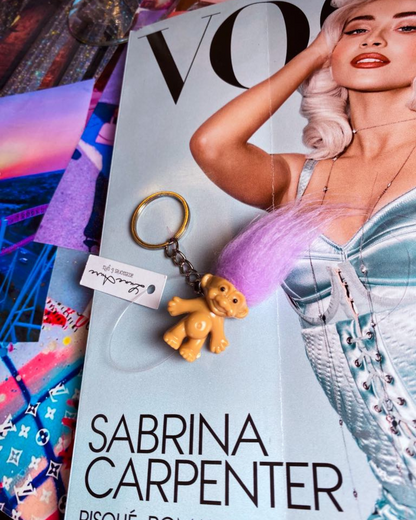 Purple Haired Trolls Key Chain