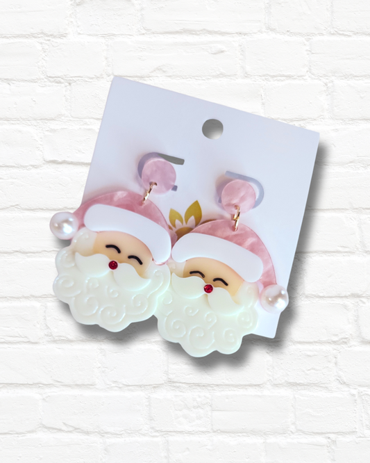 Cute Pink Santa Earrings